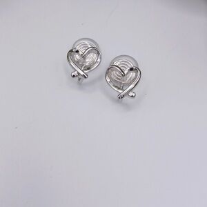 Aiori silver heart clip on earrings